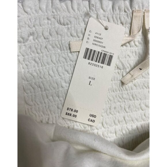 NWT By Anthropologie Strapless Ruffle Ivory Top-sz Large - Picture 9 of 10